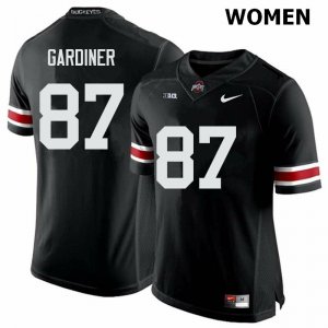 NCAA Ohio State Buckeyes Women's #87 Ellijah Gardiner Black Nike Football College Jersey ONC6845OU